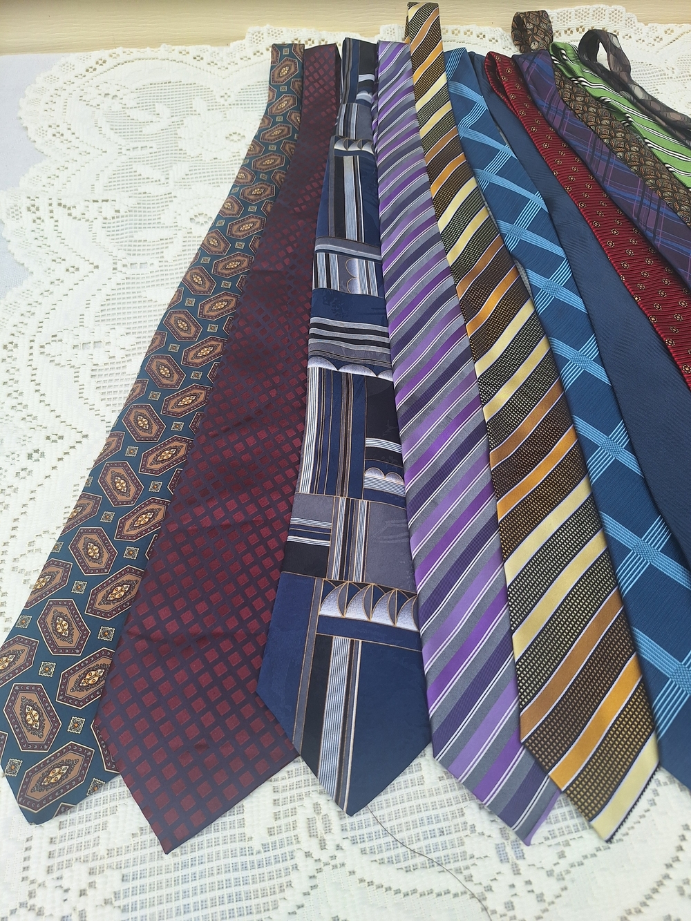 Men's Assorted Patterned Neckties - Multi-Color Set - Picture 2 of 7